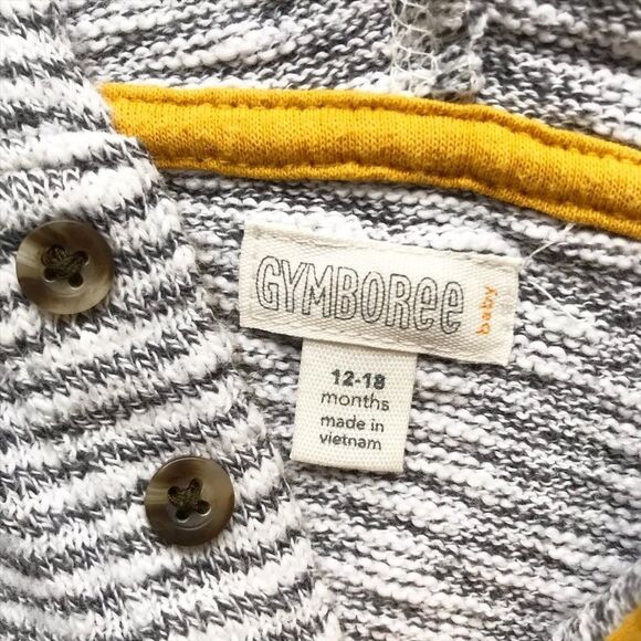 Gymboree stripe Henley hooded sweatshirt EUC 12-18m / jogger EUC 18-24m set - Picture 3 of 9